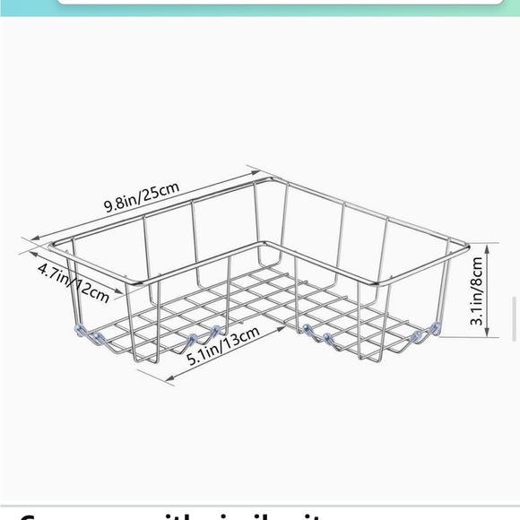 ARCCI Adhesive Corner Holder/Organizer For Tub, Kitchen Basket Storage w/Hooks - Picture 6 of 9